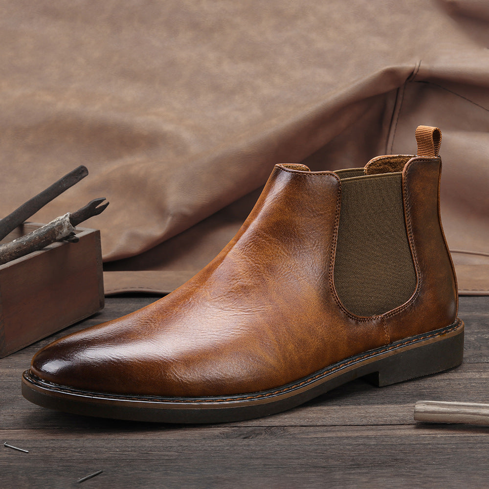 Men's British Rub-Color Retro Chelsea Boots