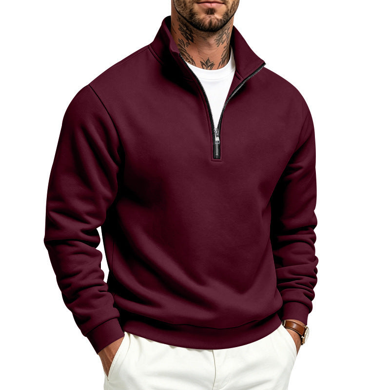Men's Sports And Leisure Stand Up Collar Zipper Sweatshirt