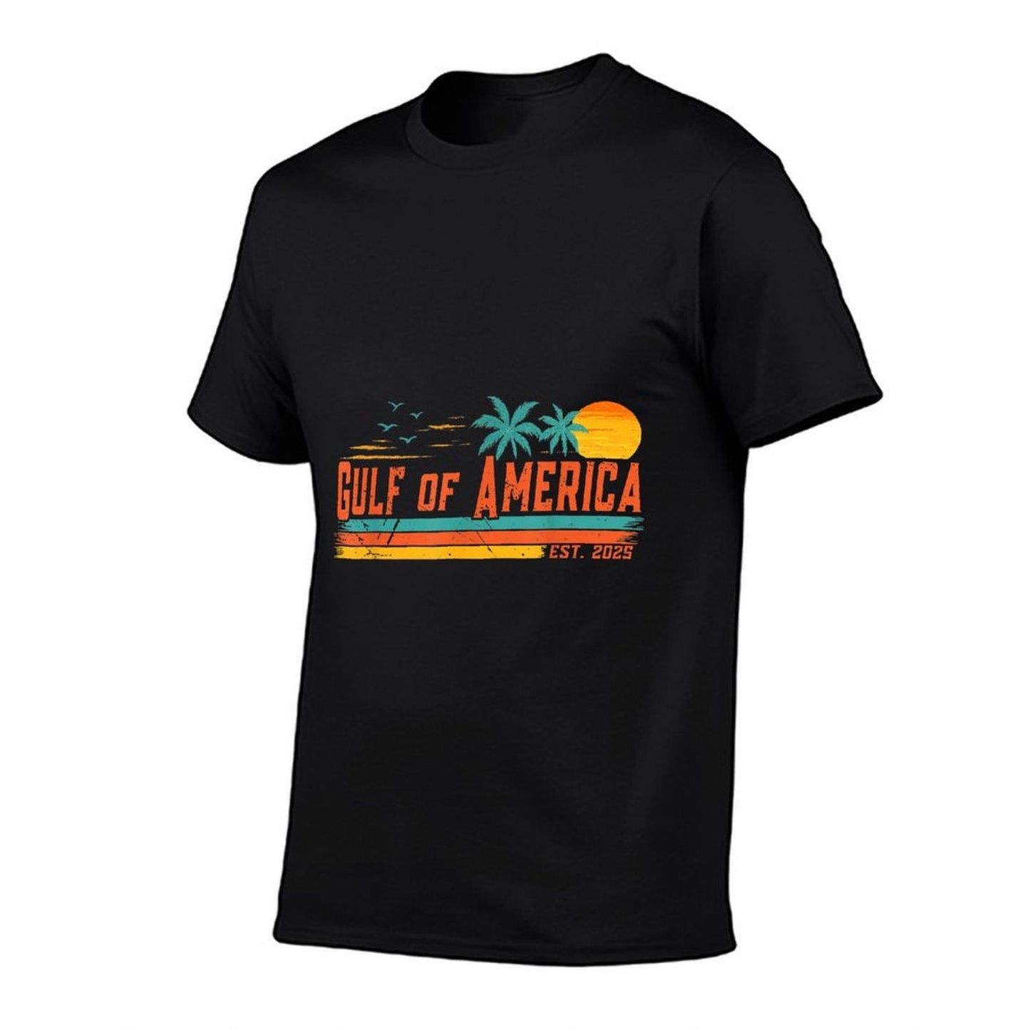 Vintage Gulf Of Us America Retro Sunset Gulf Of Us America Polyester Blend T-Shirt