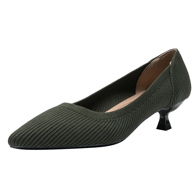 Women's Pointed-Toe Knit Heels