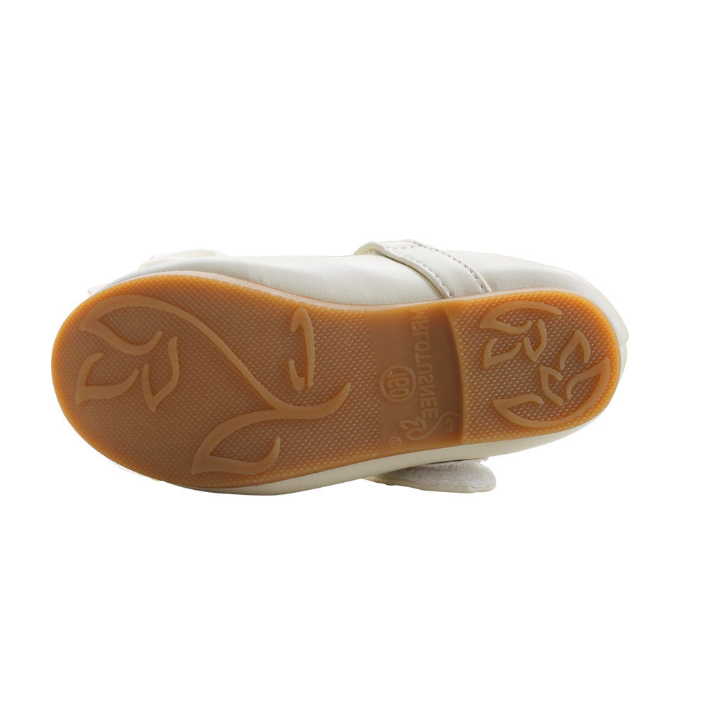 Princess Shoes Girls' Pearl Bow Leather Shoes Wedding Shoes