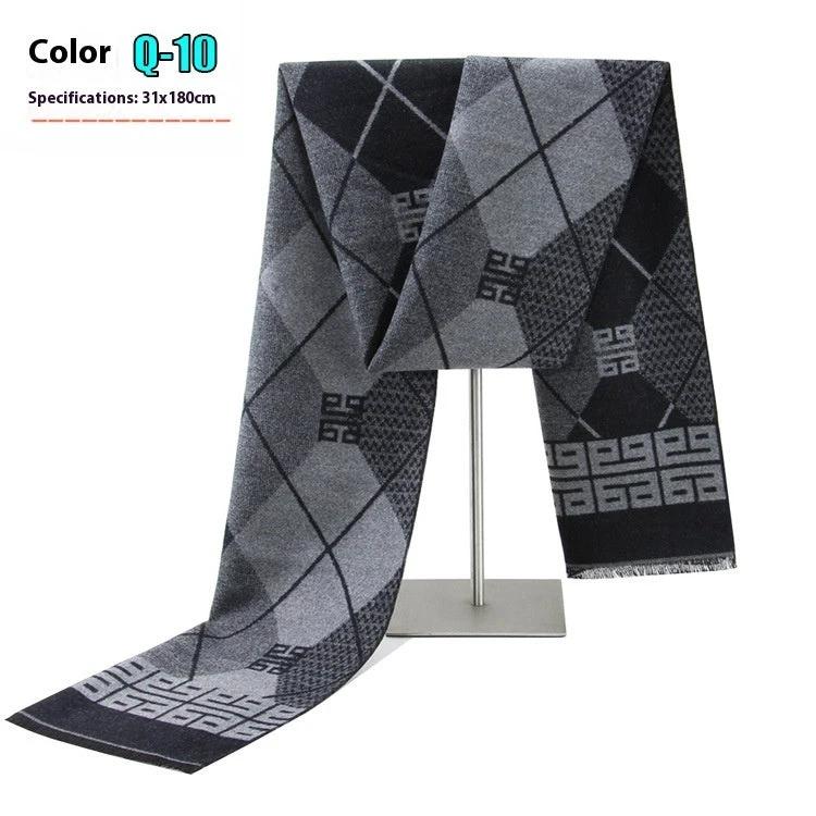 Men's Warm Cashmere-like Striped Scarf