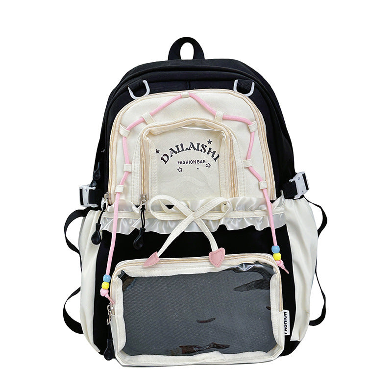 Unisex Cute Bow-Knot Middle School Student Large-Capacity Backpack