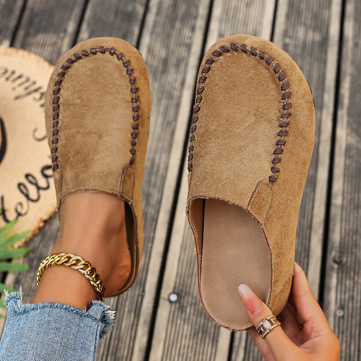 Women's Outdoor Closed-Toe Half-Slippers