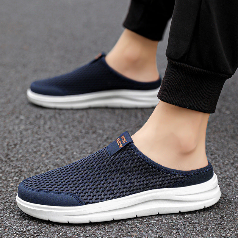 Men's Breathable Mesh Mule Sneakers