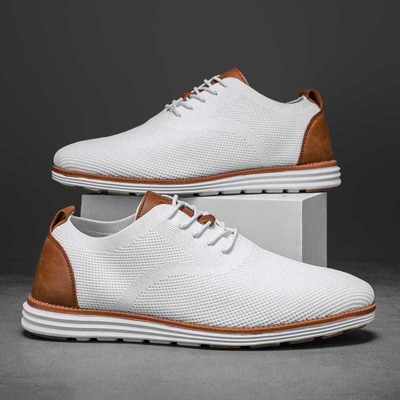 Men's Mesh Formal Oxford Shoes Business Casual Walking Shoes