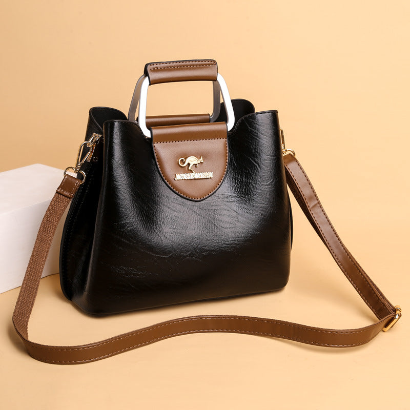 Large Capacity Soft Leather Shoulder Travel Bag
