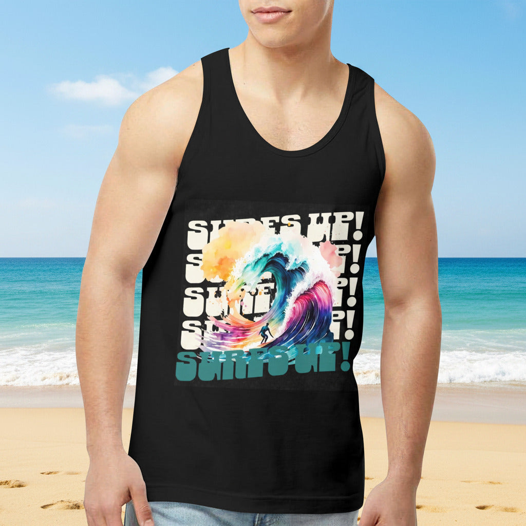 Surf's Up Men's Tank Top with Front Printing (Made in USA)