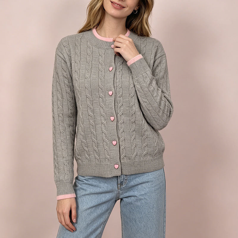 Autumn Sweater With Color-block Design Round Neck And Long Sleeves