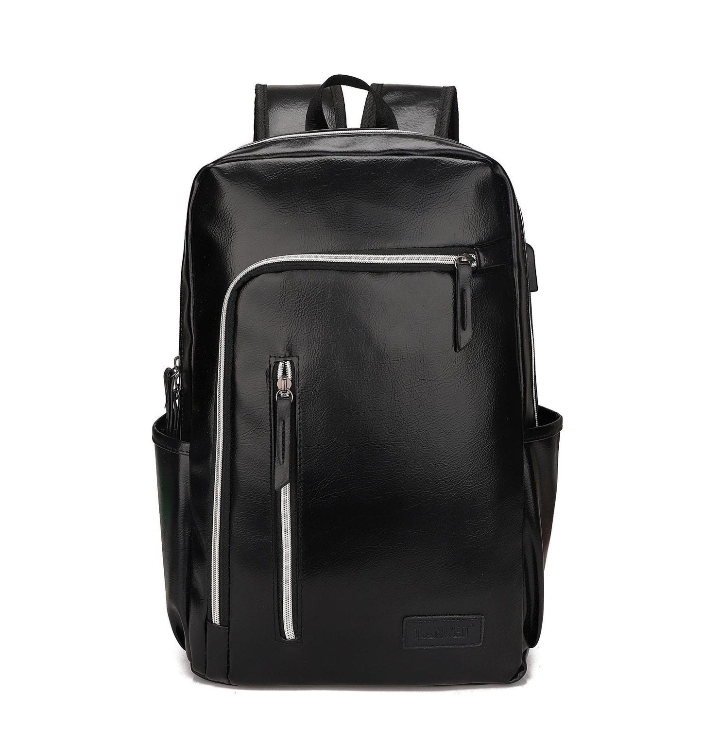 Men's PU Leather Business Casual Travel Backpack Travel Backpack