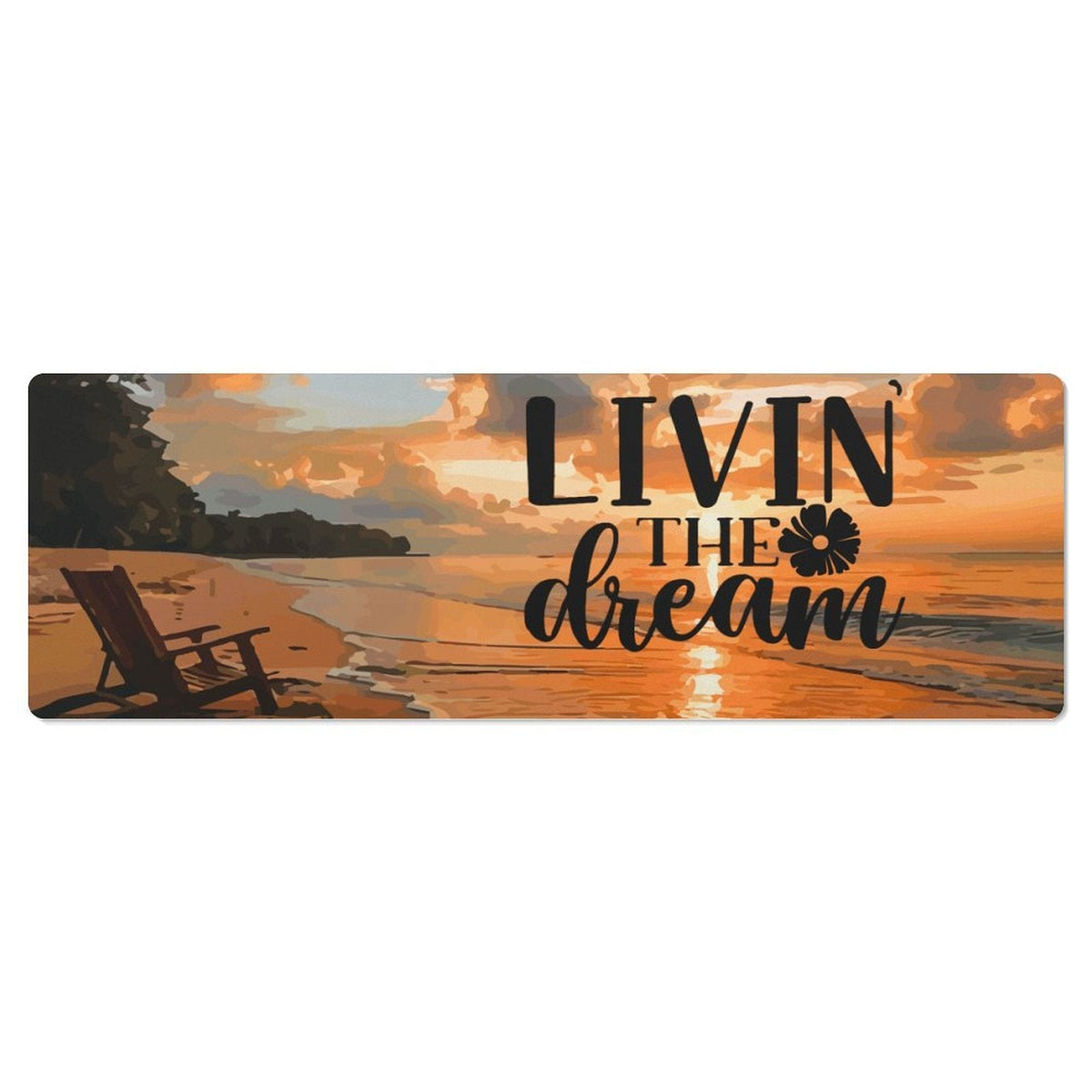 Livin' the Dream Large Custom Mousepad with Rounded Corners - 17.72" x 47.24"