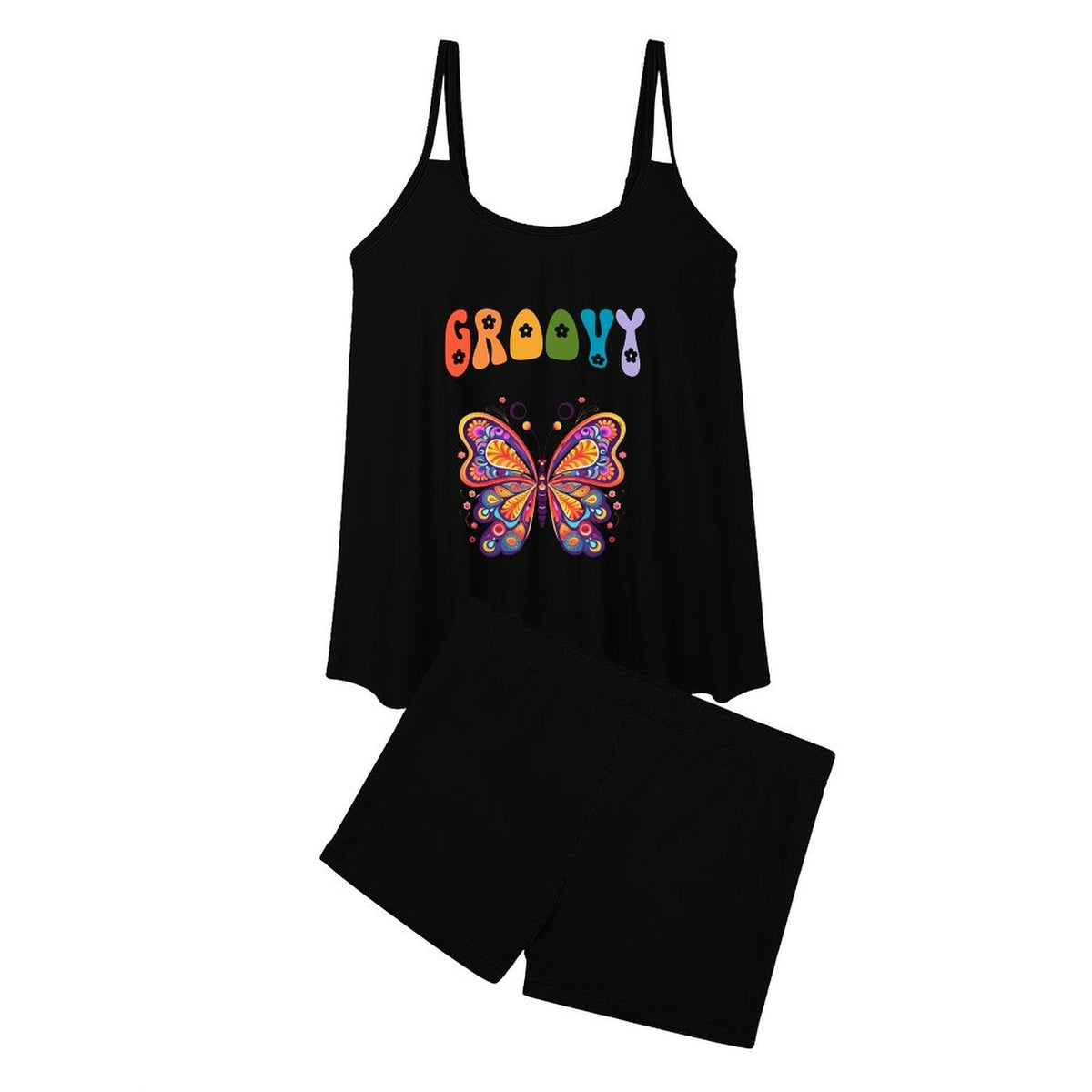 Groovy Butterfly Tankini Two-Piece Swimsuit for Women (Made in USA)