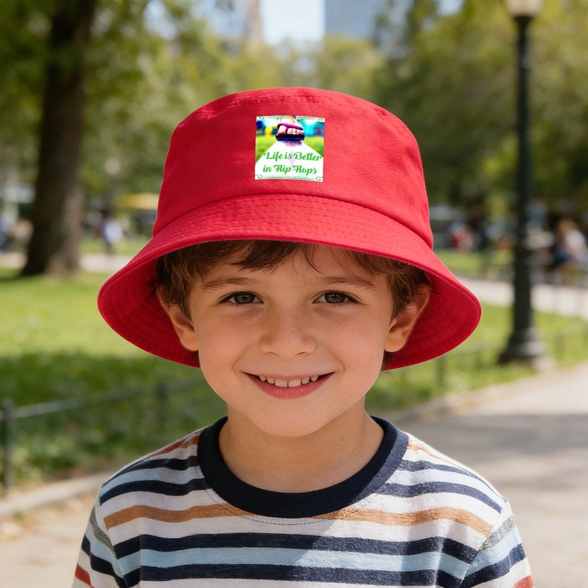 Life is Better in Flip Flops Children’s Bucket Hat (Front Printing)