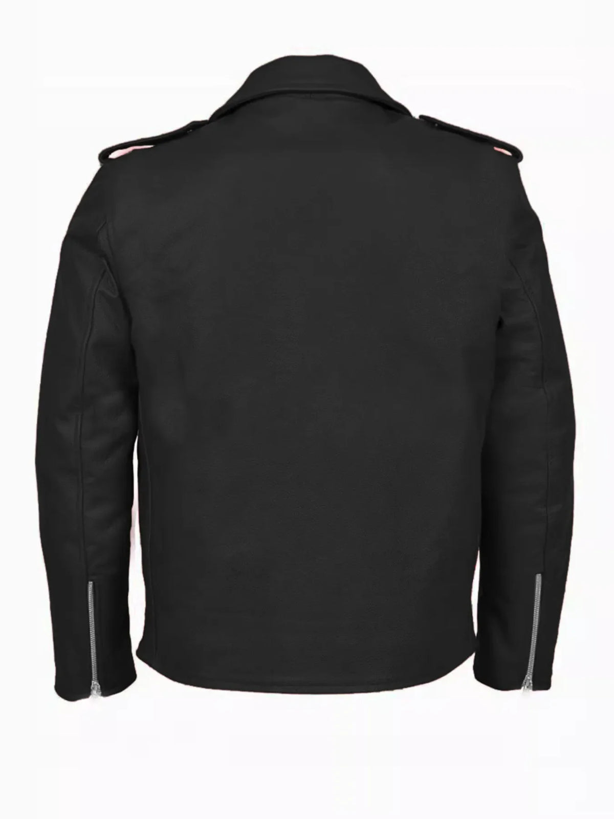 Men's Plus Size Zip Up Leather Motorcycle Jacket