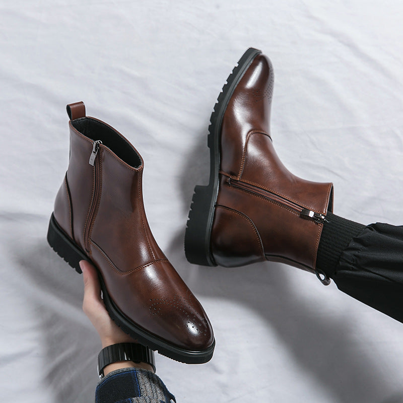 Men's British Fashion High Top Casual Chelsea Boots