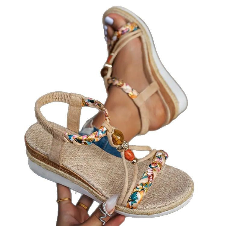 Women's Hemp Rope Woven Platform Sandals