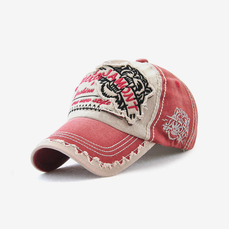 Men's Embroidered Outdoor Leisure Tiger Head Baseball Cap Hat