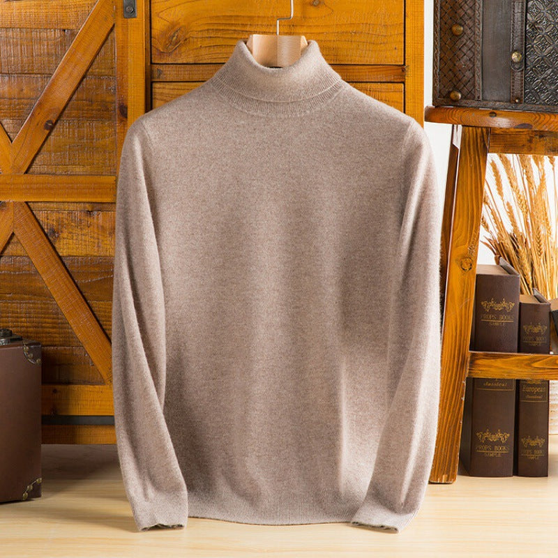 Mens Warm Turtleneck Knit Sweater For Layering
