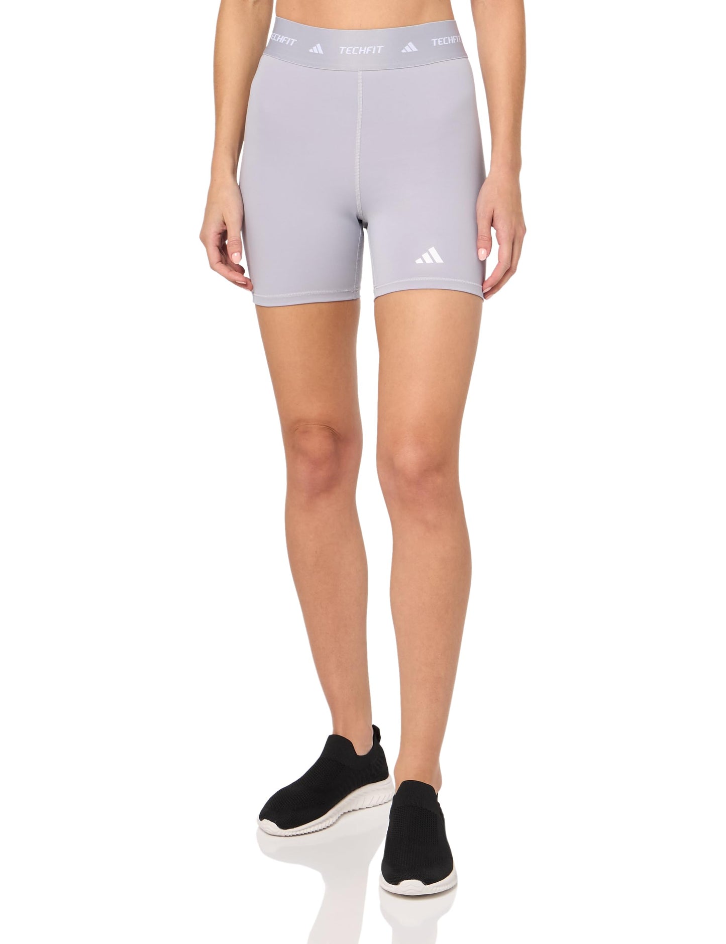 adidas Womens Techfit Training Short Leggings Glory Grey X-Small/4" Inseam