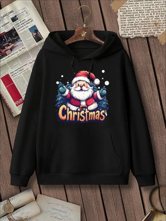 Sudadera con capucha Kawaii Santa – Sudadera navideña con grafitis para mujer