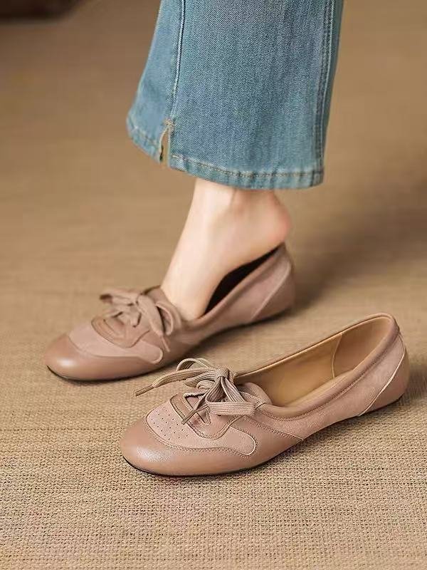 Niche Design Ballet Shoes, Strappy Leather Casual Flats, Mary Janes, Soft Sole Sneakers & Single Shoes For Women