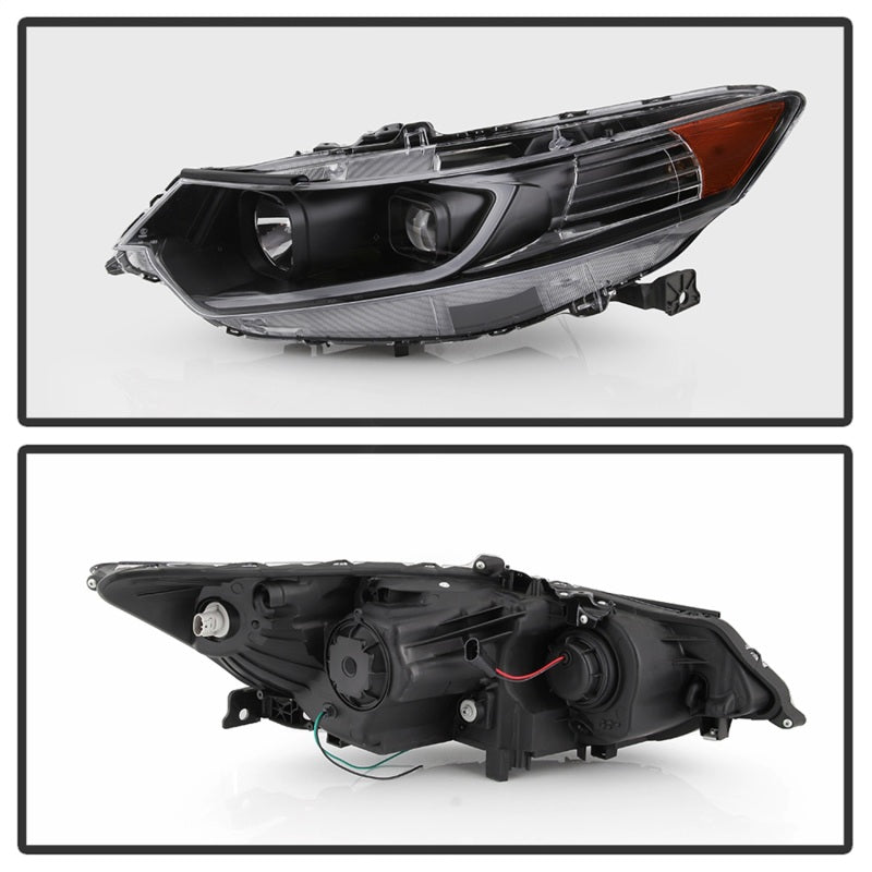 xTune 09-14 Acura TSX Faros Proyector - Barra de Luz DRL - Negros (PRO-JH-ATSX09-LB-BK)