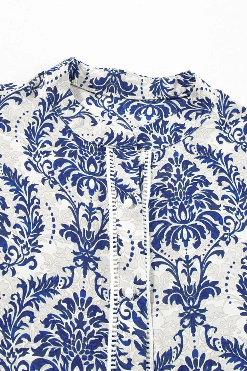 Love Salve Tribal Print Plus Shirt Sky Blue — Versatile Woven Top