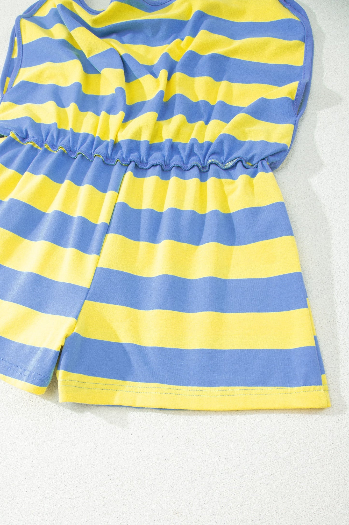 Yellow Stripe Dolman Tee Drawstring Skort Athletic 2pcs Set