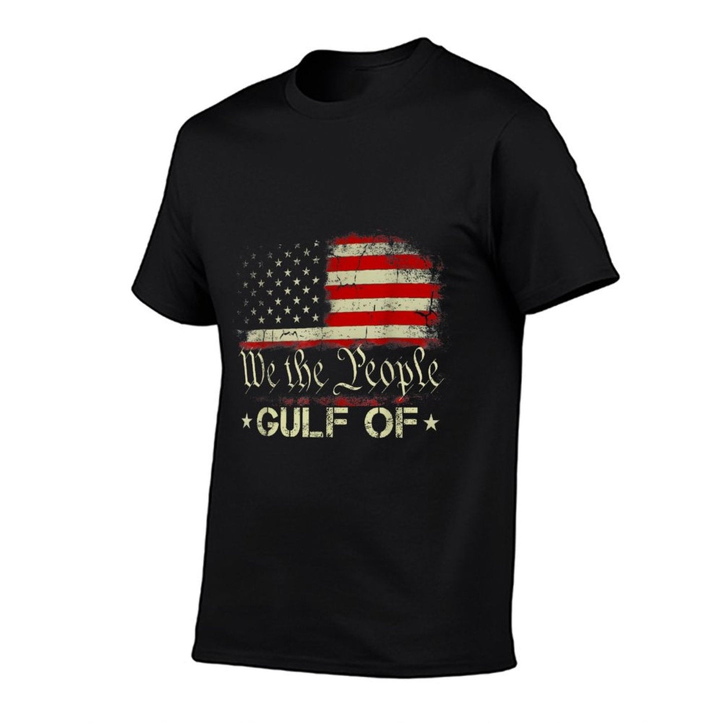 Gulf of USA America Funny Gulf of Mexico USA Flag Map July 4 Heathered Texture T-Shirt