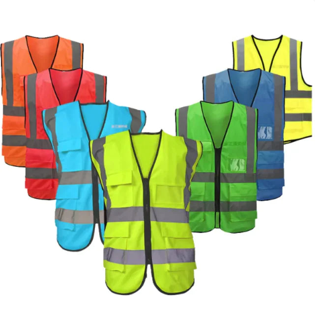 Multi-Pocket Reflective Safety Vest – Customizable for Work & Outdoor Use