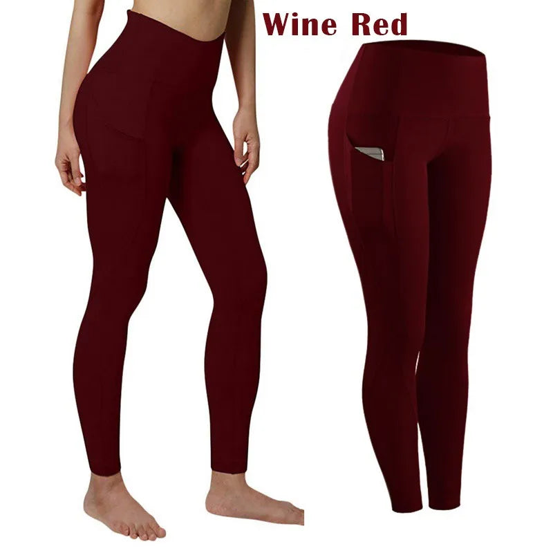 Leggings de entrenamiento elásticos de cintura alta con control de abdomen