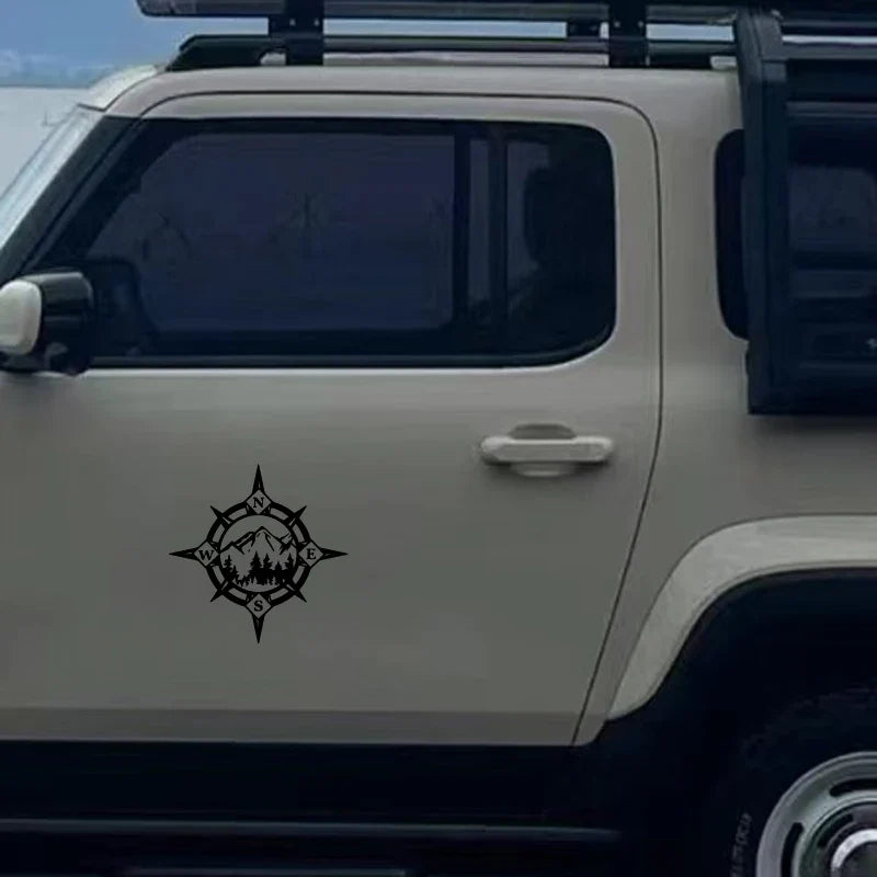 Camping Compass stickers,mountains and woods,Car Stickers, Vinyl Decals - For Cars, Trucks, Walls, Laptops, Windows, Motorcycles