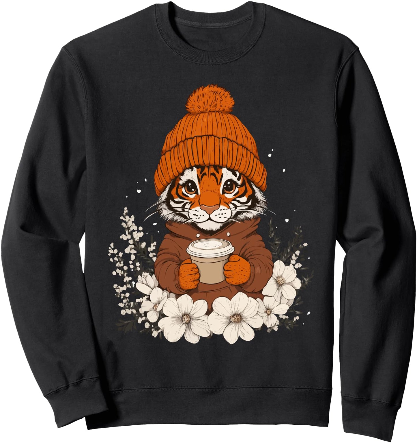 Tiger Girls Clothes Coffee Boys Decorations Tiger Sweatshirt