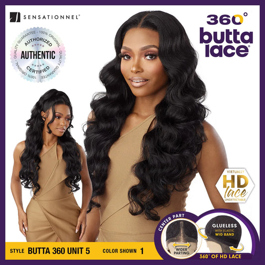 Sensationnel Peluca Frontal de Encaje HD Glueless Butta 360 Unidad 5 - Encaje 360, Sin Pegamento, Línea de Cabello Pre-Arrancada