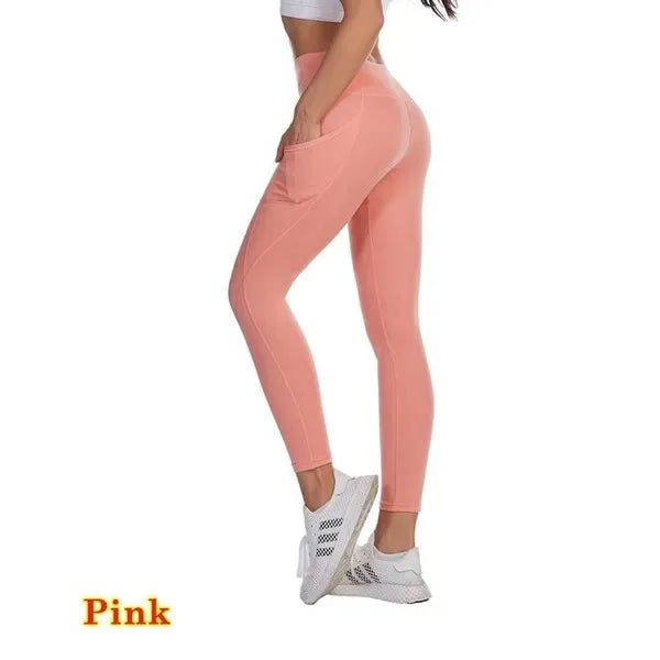 Leggings de entrenamiento elásticos de cintura alta con control de abdomen