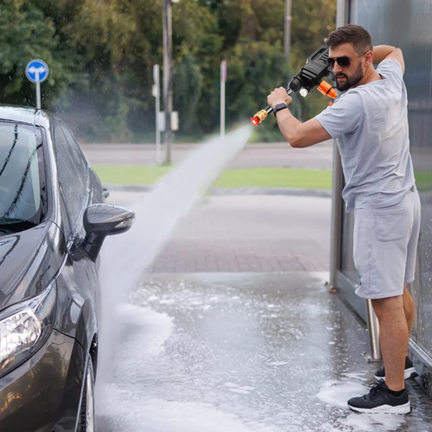 1500W 40-50 Bar Cordless High Pressure Cleaner Washer Spray Water Gun Car Wash Pressure Water Cleaning Machine for Car Garden