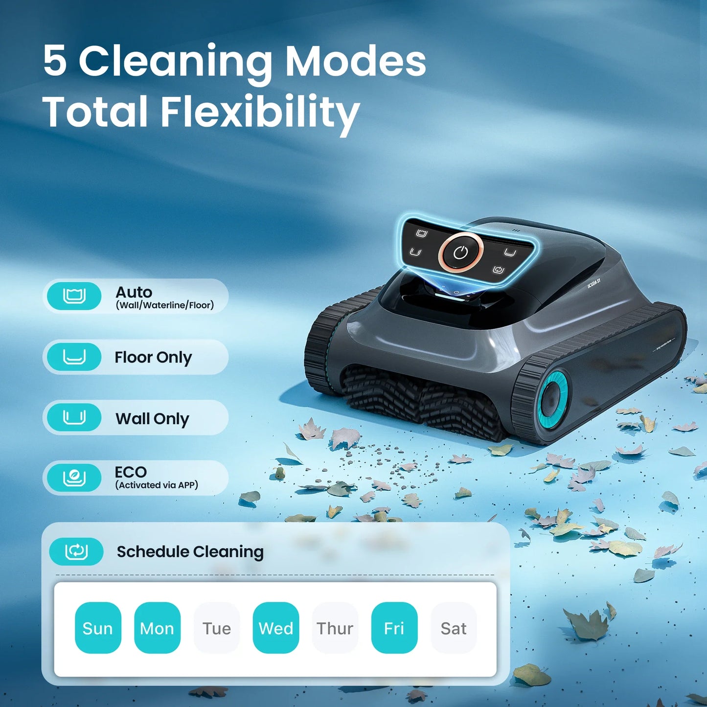 Aiper Scuba S1 Robotic Pool Cleaner, Weekly Custom Cleaning Plan, 270