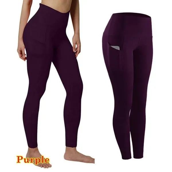Leggings de entrenamiento elásticos de cintura alta con control de abdomen