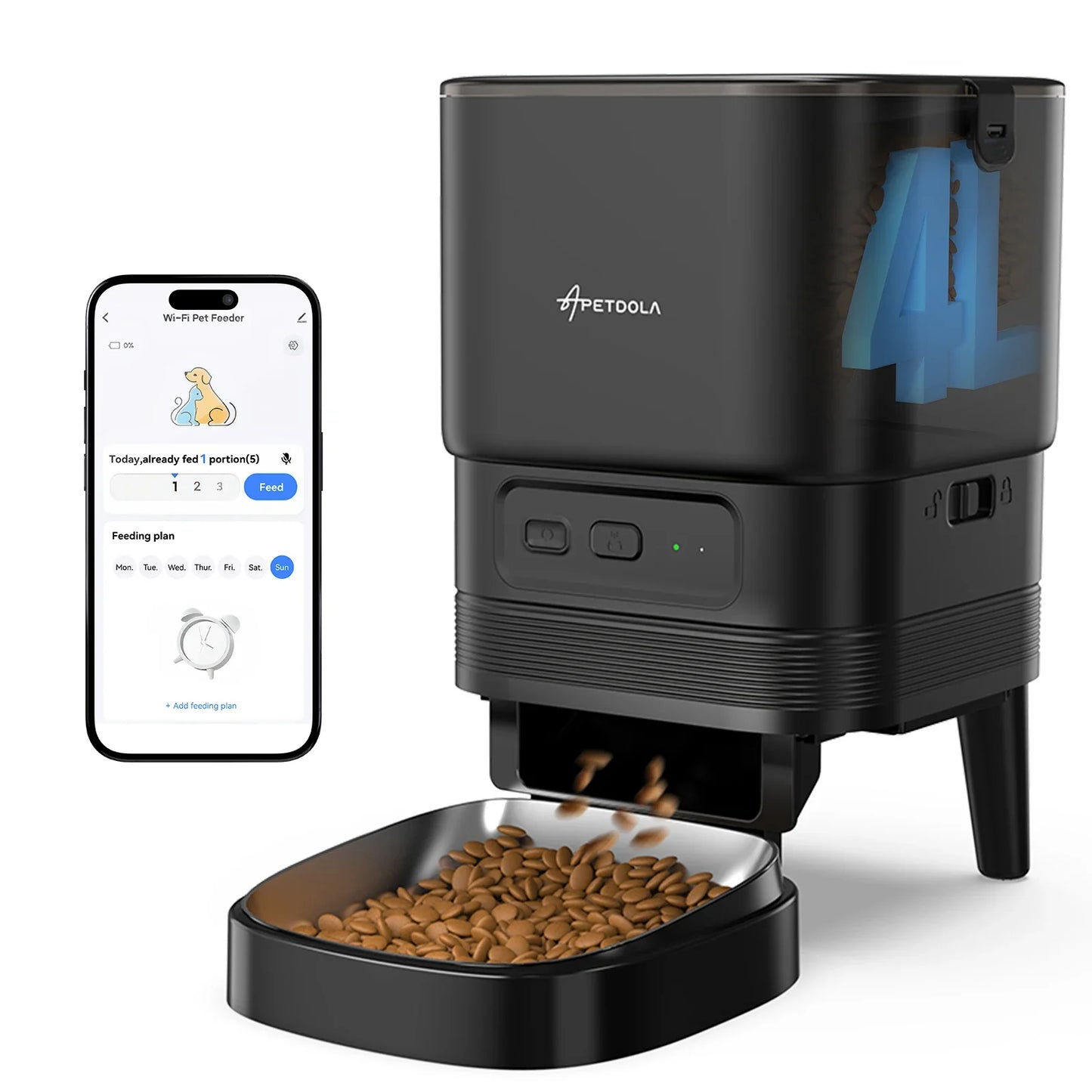 Automatic Cat Feeder Smart Pet Feeder Dog Slow Food Machine With Timed Quantitative APETDOLA FDG30 Automatic Cat Food Dispenser