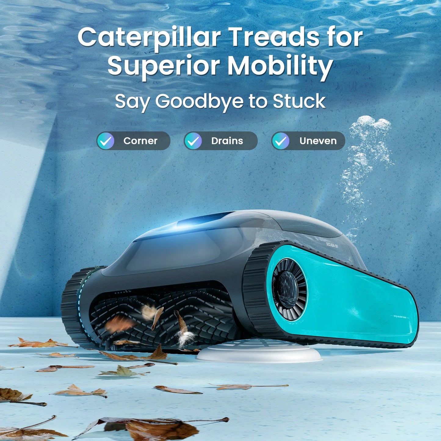 Aiper Scuba S1 Pool Cleaner Robot, Floor, Wall, Waterline, 270-Min