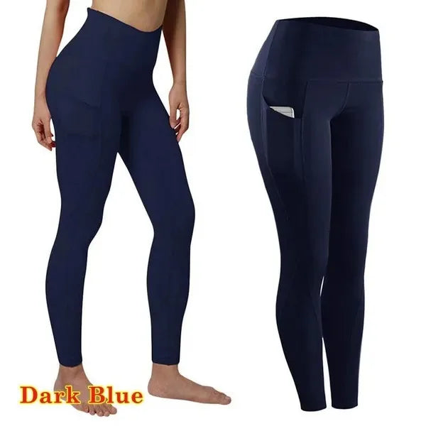 Leggings de entrenamiento elásticos de cintura alta con control de abdomen