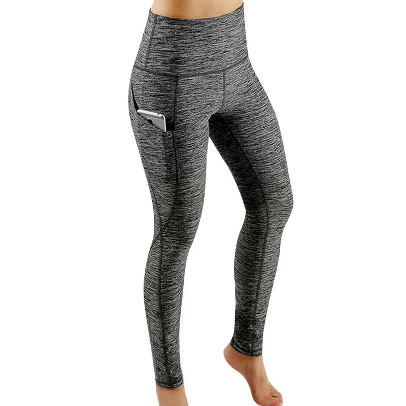 Leggings de entrenamiento elásticos de cintura alta con control de abdomen