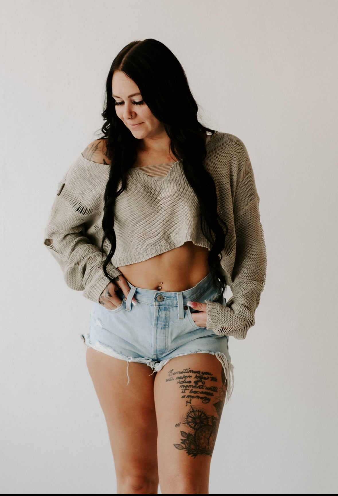 Leah's Distressed Crop Top