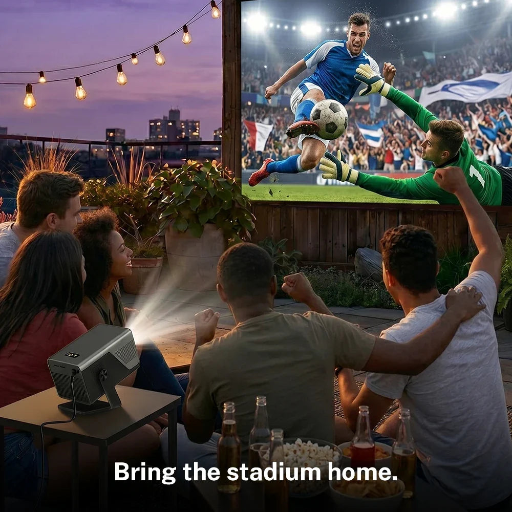 LYNCast Smart Projector,2000ANSI, 8K Support, FHD 1080P,  X7P,Android 14, WiFi6, Outdoor, Home Theater, Anime, FIFA World Cup, green materials, Crystal Clear Experience