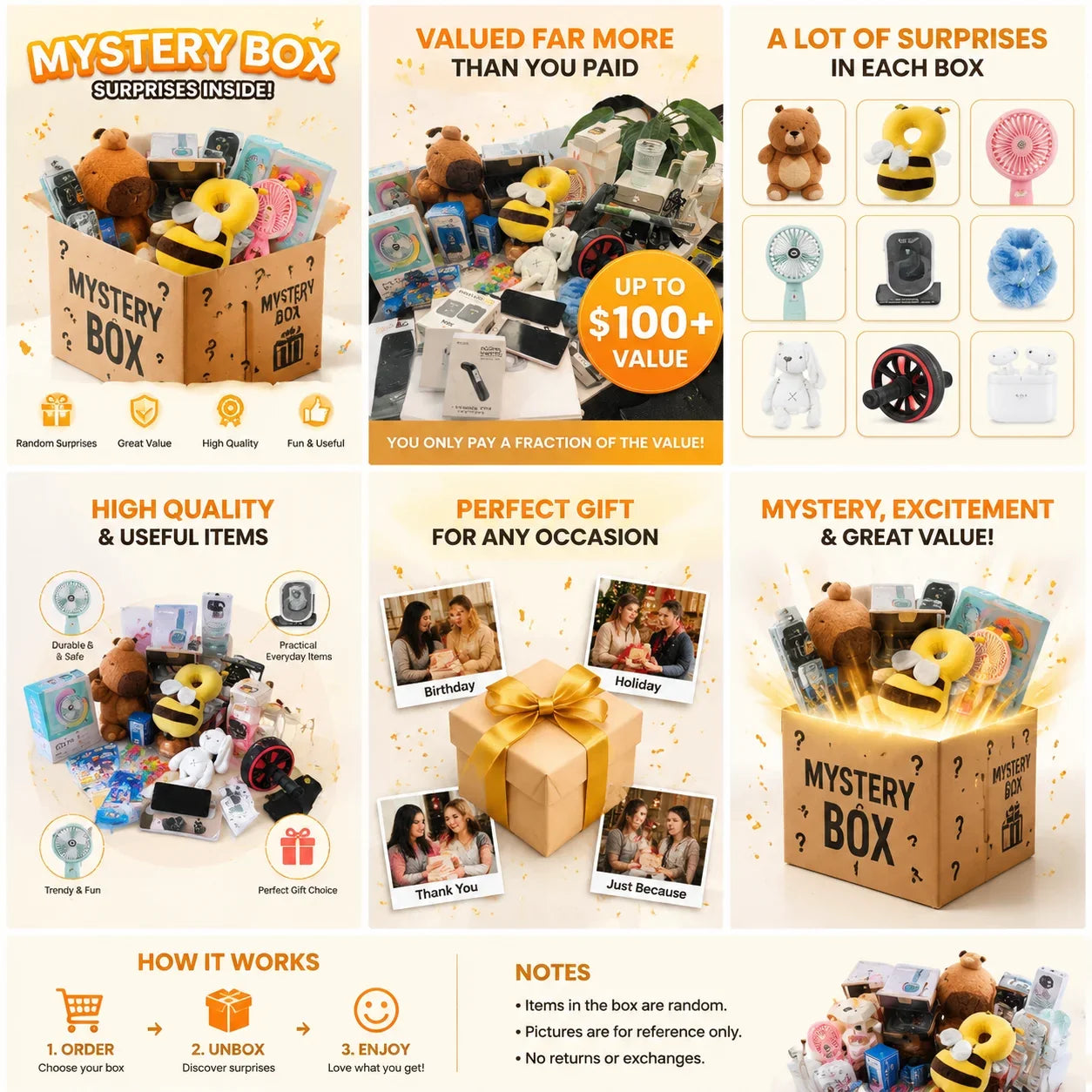 Random Mystery Gift Box – Surprise Accessories Lucky Pack, Best Value Blind Box, Fun Unboxing Unique Treasures