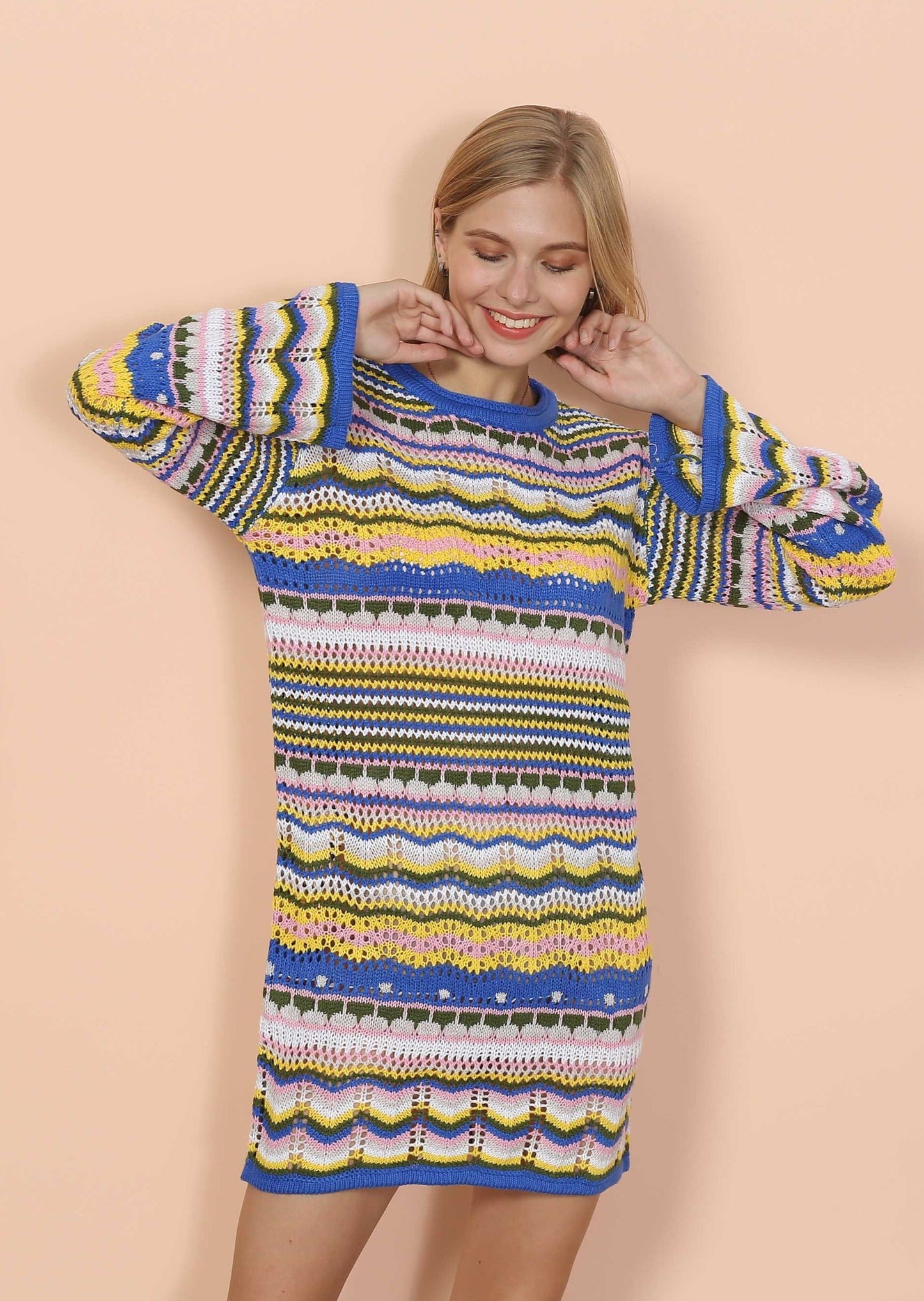 Vestido de punto vibrante para las fiestas