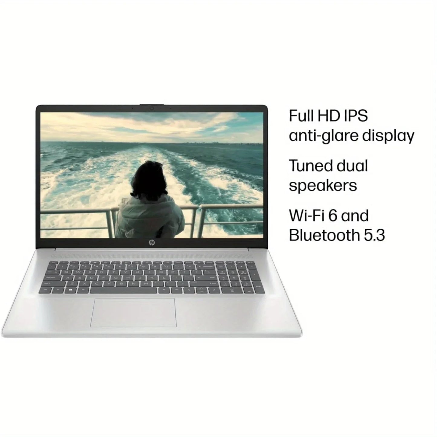 HP 17.3" Touchscreen Business Laptop, Amd Ryzen 5 7530U, Up to 16GB DDR4 RAM, 1TB SSD, Wi-Fi 6, Windows 11 Home, Natural Silver