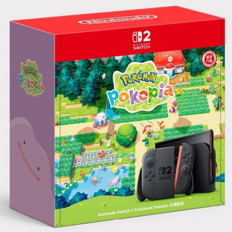 Nintendo Switch 2 Pokemon Pokopia Bundle, 256GB Handheld Gaming Console, 7.9-Inch LCD Touch Screen, 4K HDR Dock 120Hz - Hong Kong Version (HK Charger with US Plug Adapter)