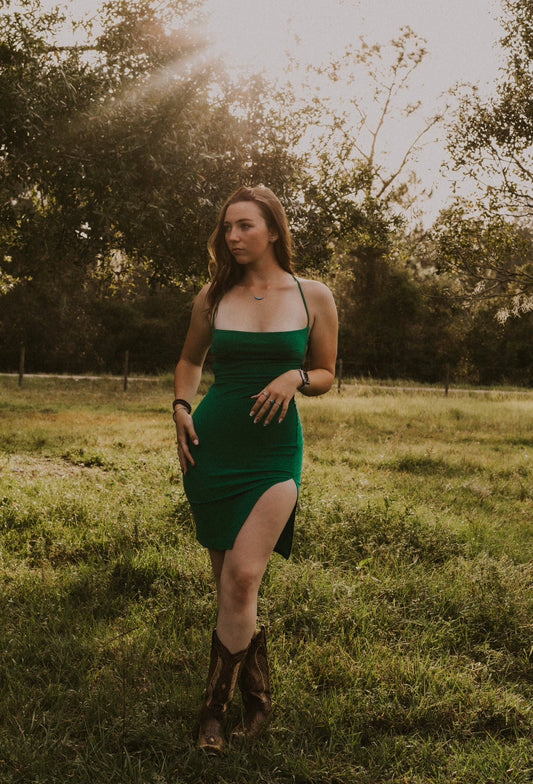 Vestido verde de Hunter