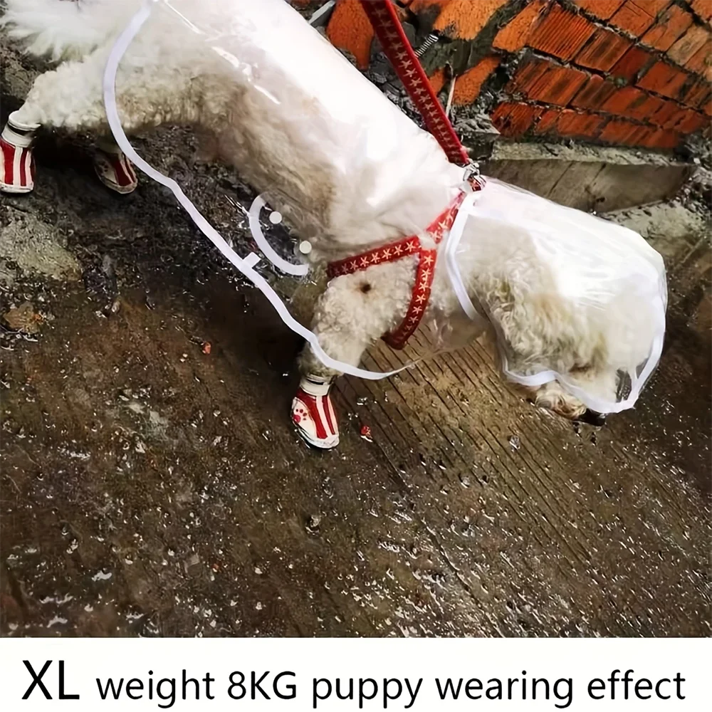 Transparent Waterproof Dog Raincoat for Small and Medium-Sized Dogs, Teddy and Bichon Frise Dog for Rainy Days Walking